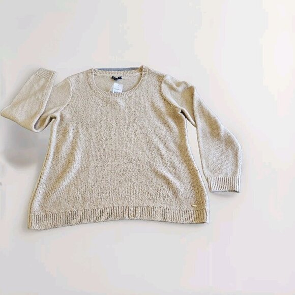 Tommy Hilfiger Sweater Womens XXL Sand Crew Neck LS Cottage Sequins Boho Holiday - Picture 12 of 13